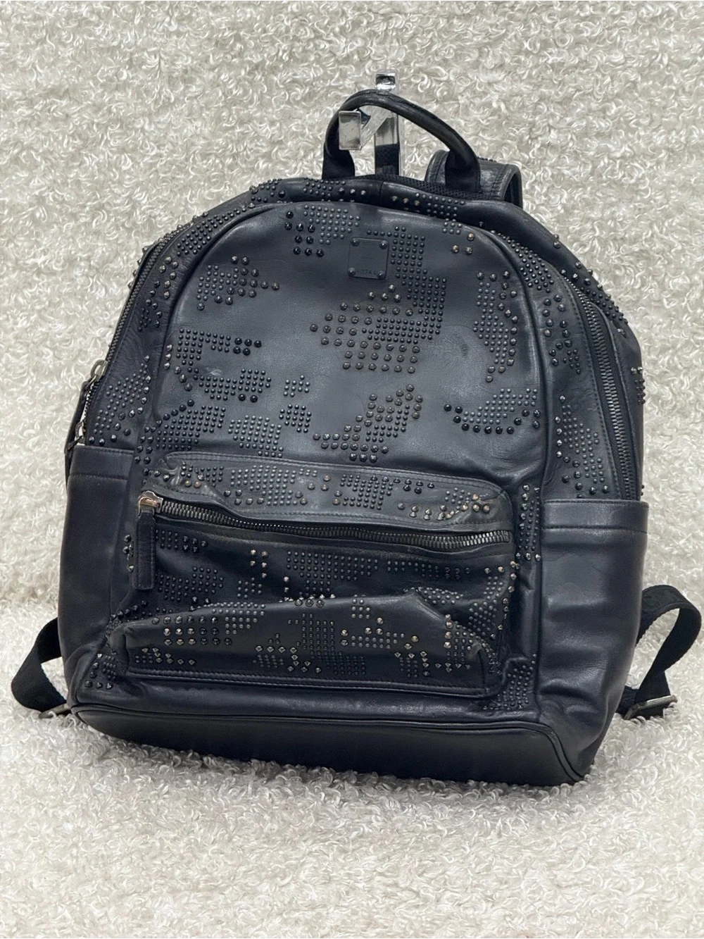 MCM Studded Stark Backpack Black